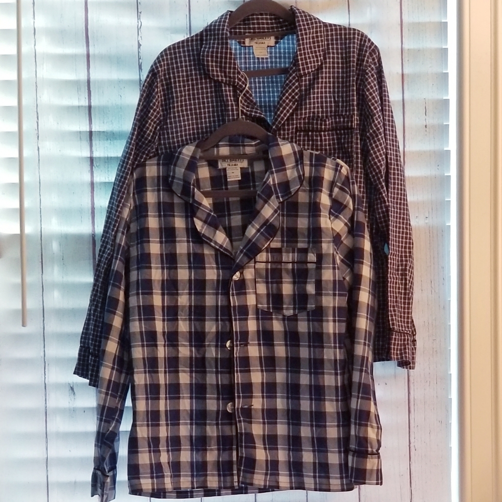 Boy's L/XL LOT OF 2 Pajama Button Down Shirts